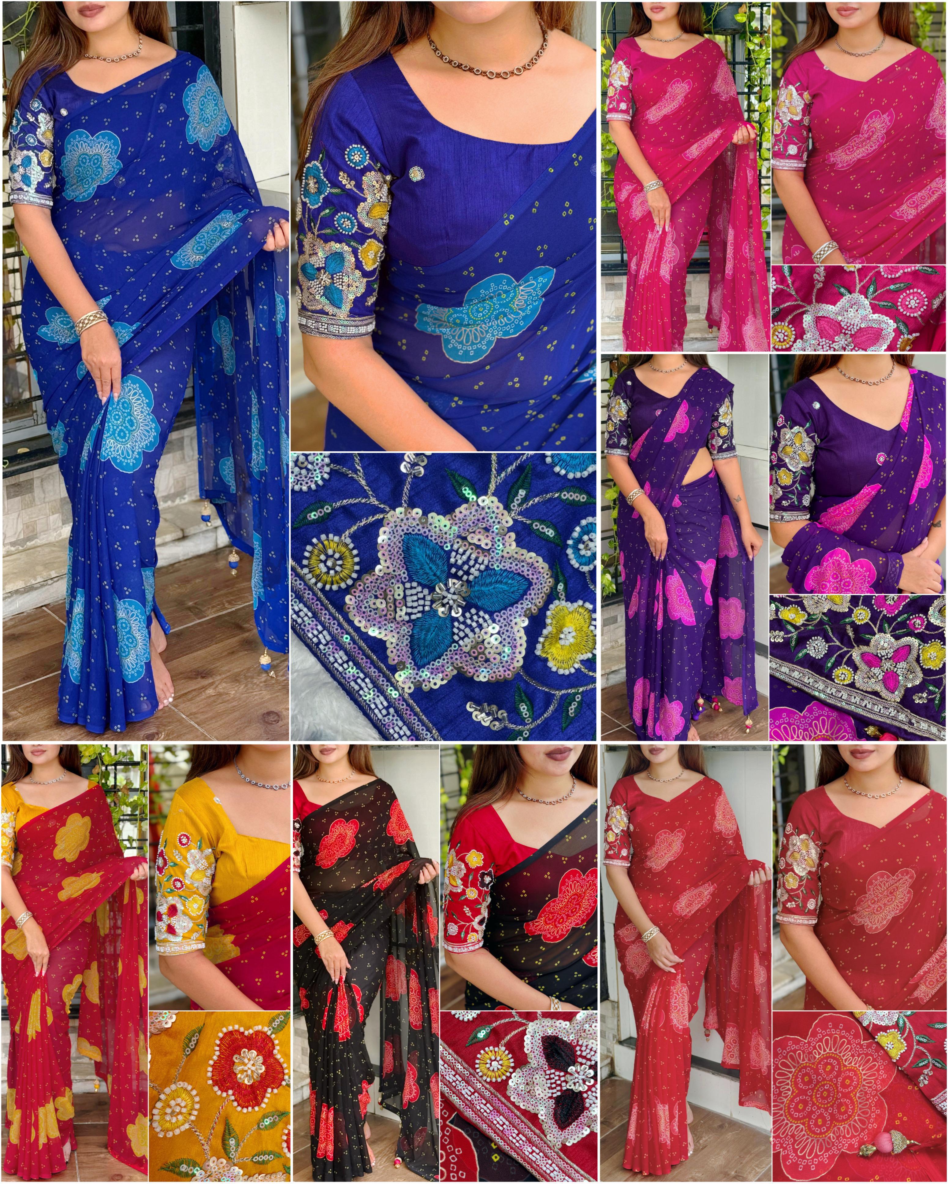 PREMIUM GORGETTE SAREE❤️