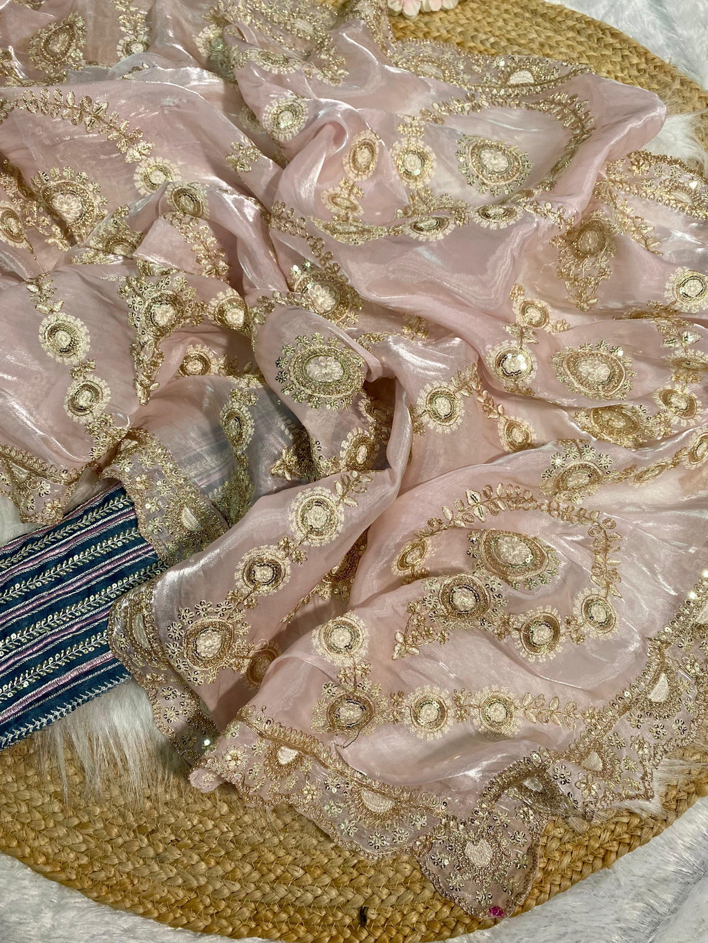 SOFT SATIN ORGANZA SAREE