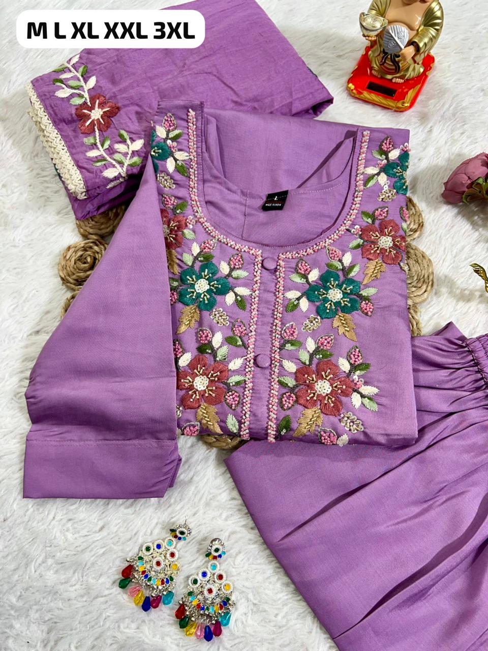 Premium Roman Silk Kurti Pent