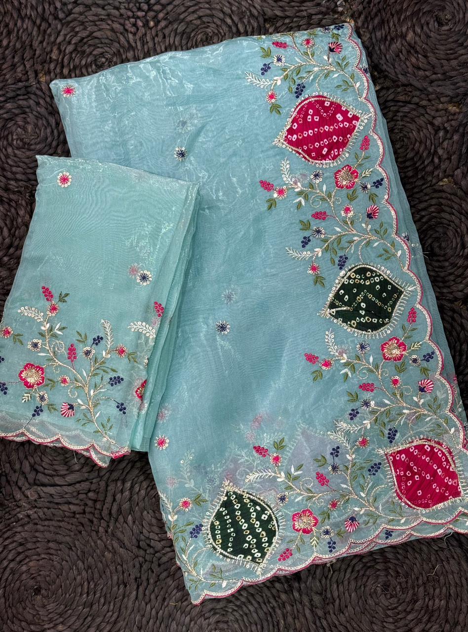 SUPERHIT CRYSTAL TISSUE SAREE