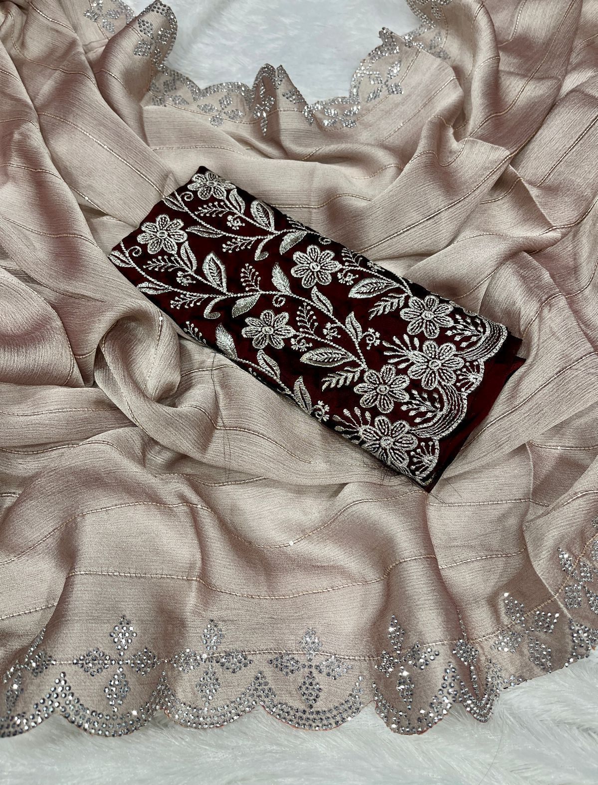 CHIFFON SEQUENCE BORDER SAREE