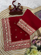 Valentine Special Red Saree