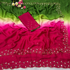 Pure Soft Chinon Peding 2d Saree
