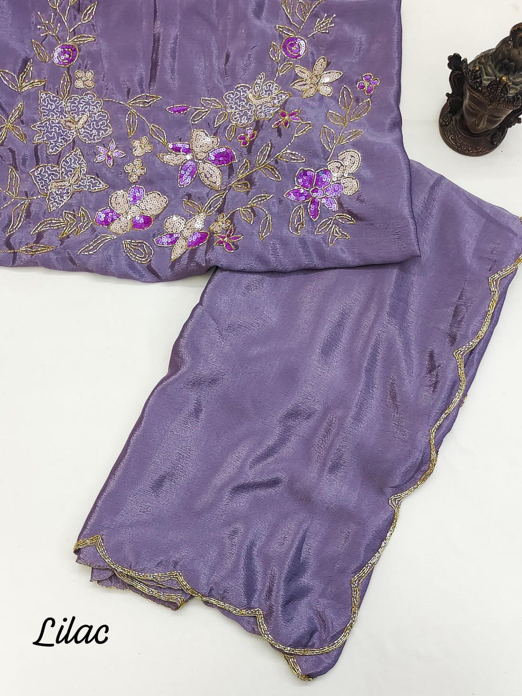 Pure Soft Chinon Silk Saree