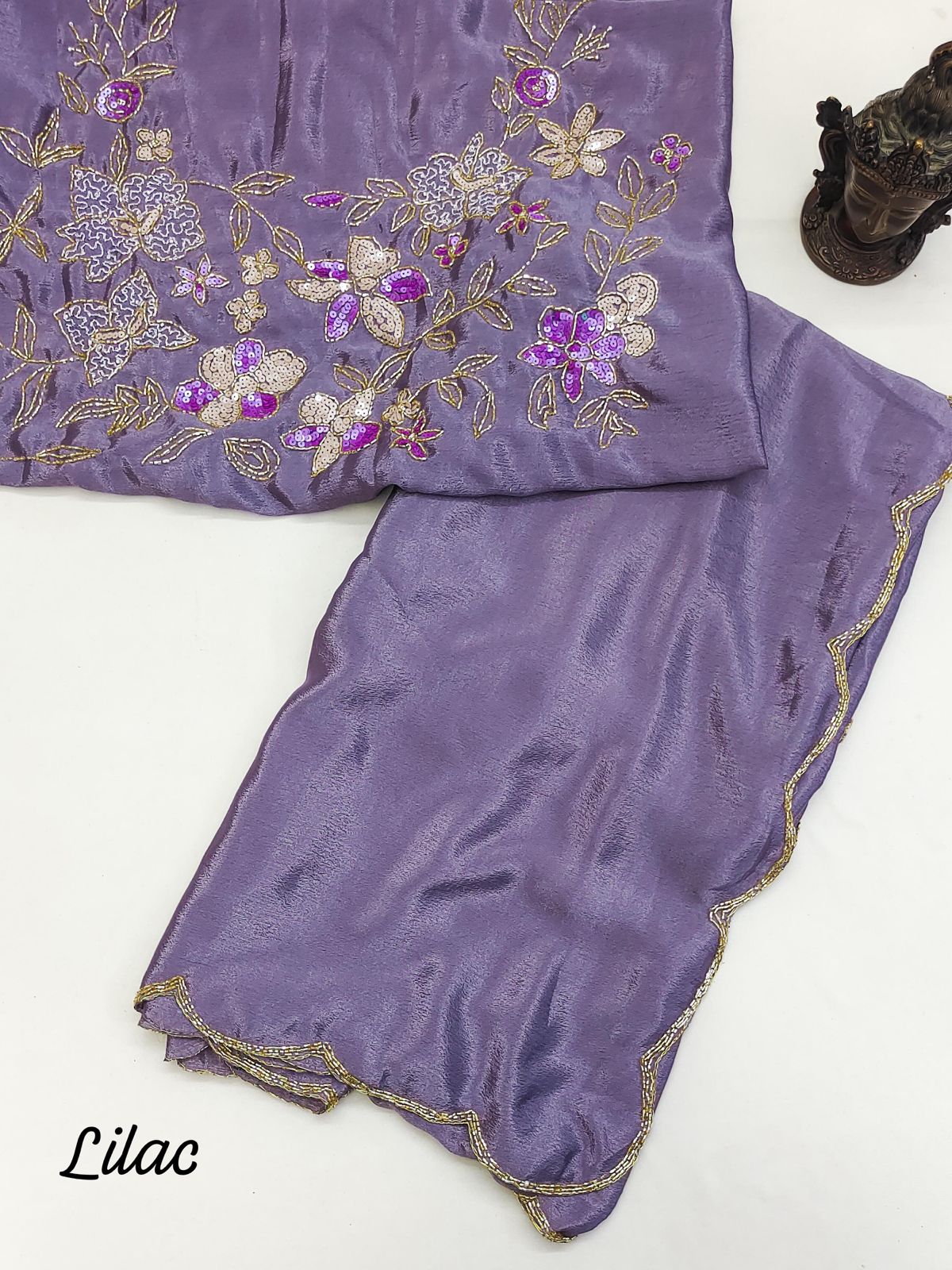 Pure Soft Chinon Silk Saree