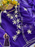 Heavenly Handmade Kurta Sharara Top Plazzo Set With Charkhi Gota Work