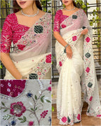 SUPERHIT CRYSTAL TISSUE SAREE