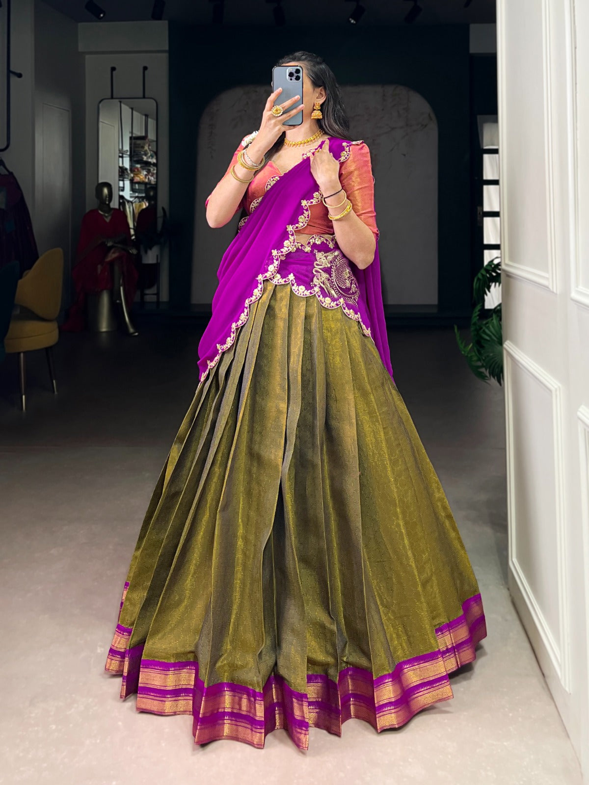 Kanchipuram Zari Weaving Lehenga