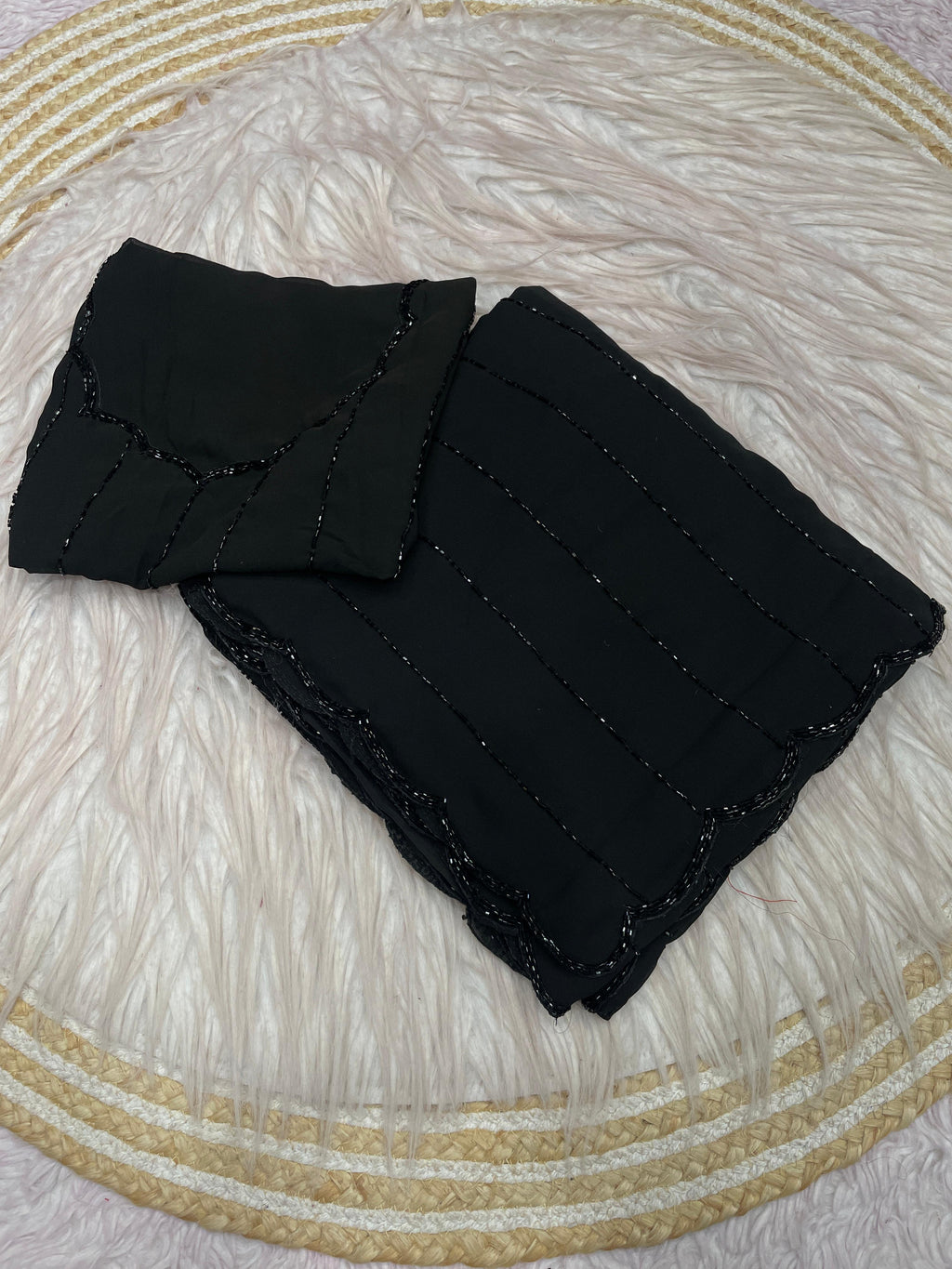 Fox Georgette Wedding Saree With Beautiful Khatli