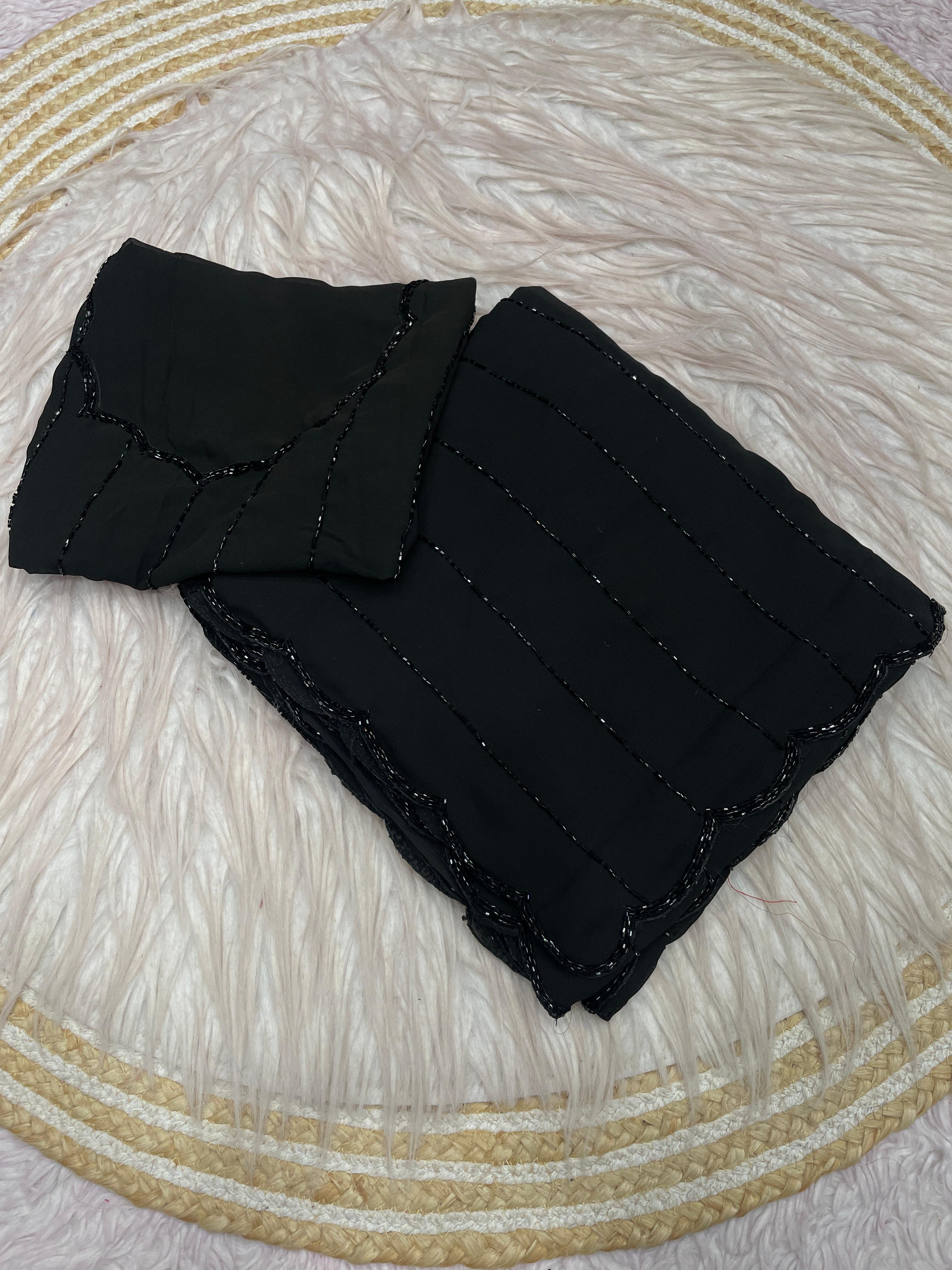 Fox Georgette Wedding Saree With Beautiful Khatli