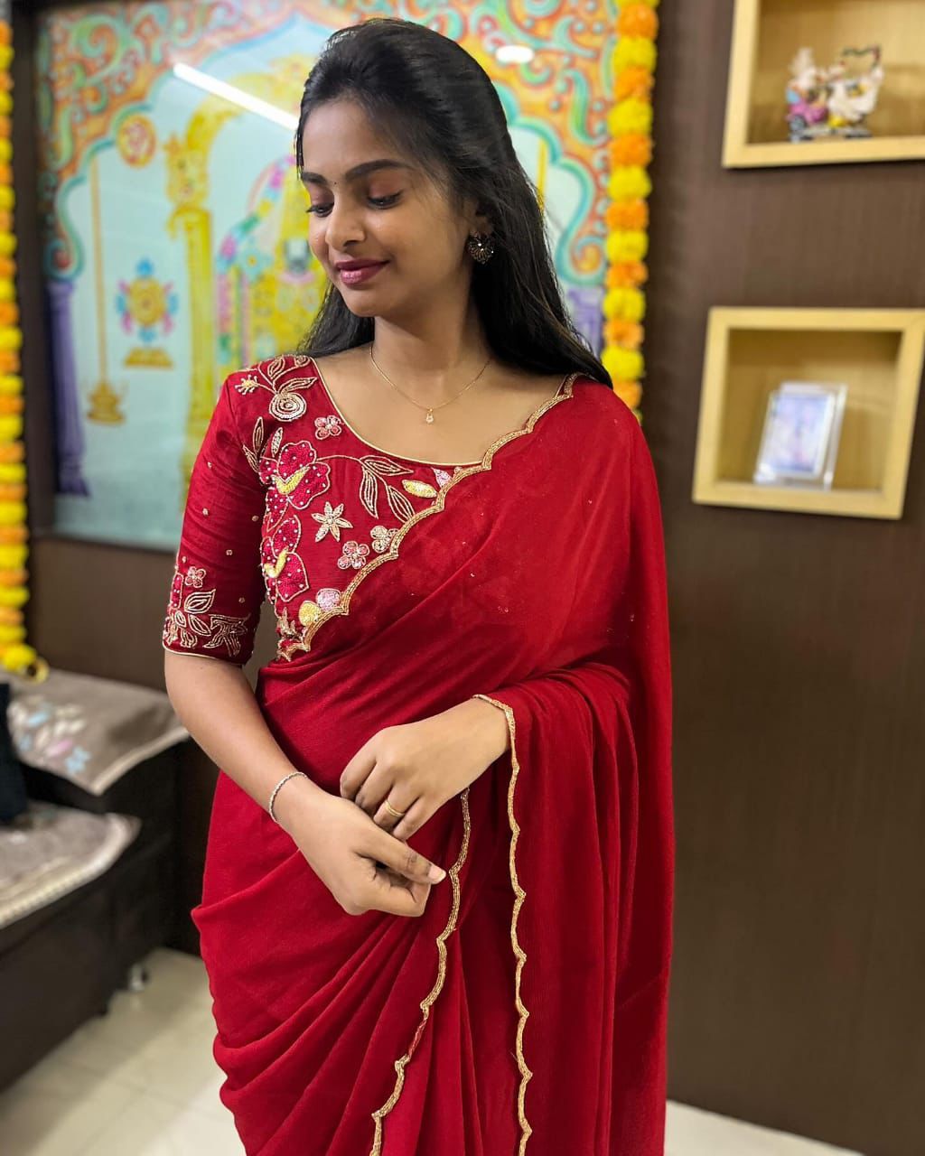 Pure Soft Chinon Silk Saree