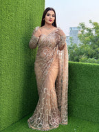 Soft Net Beautiful Sequence wedding Saree