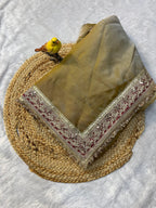 TRADING KAJAL  MOCHA SILK SAREE