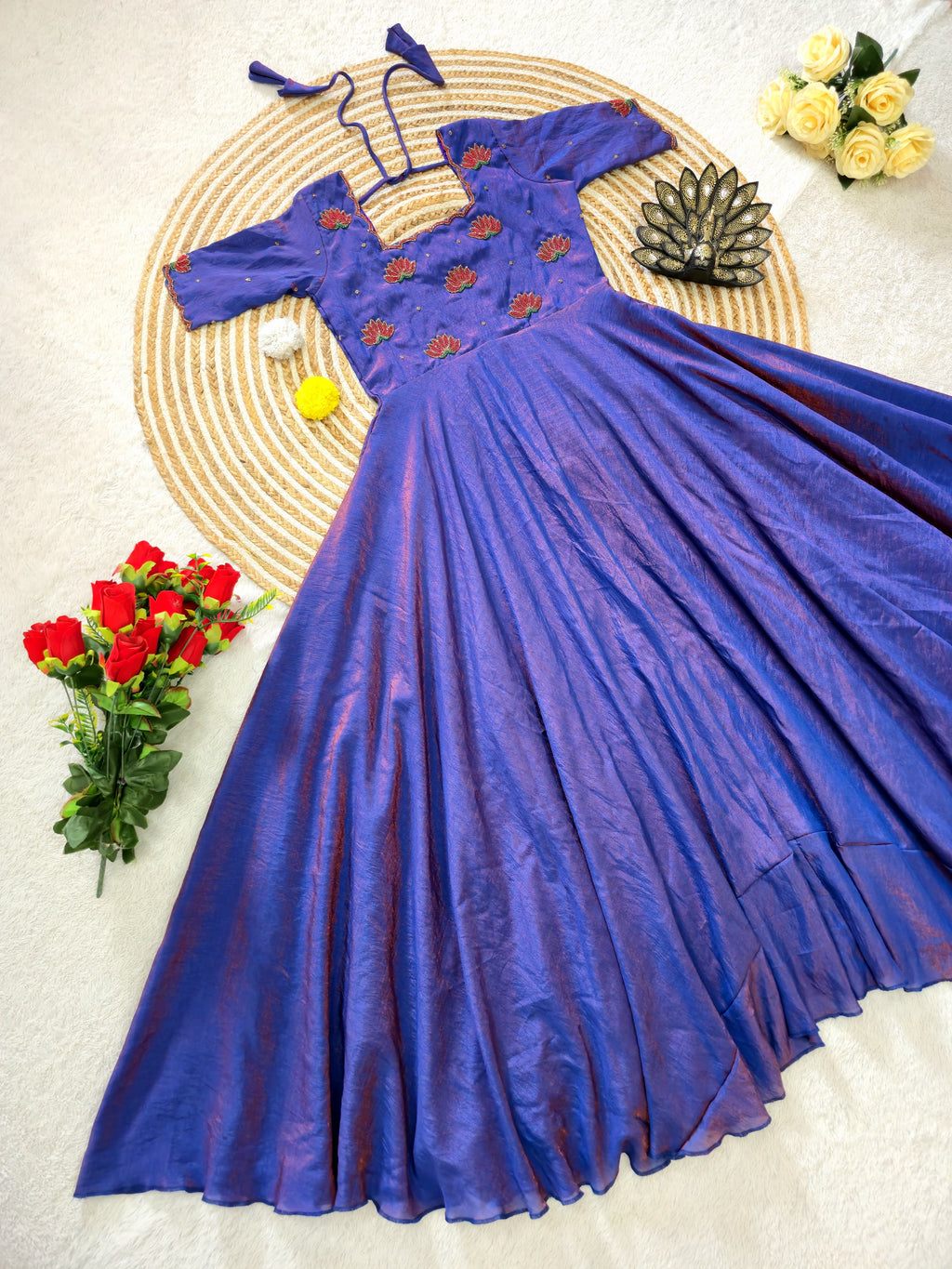 Maggam Hand Work Gown With Duppata