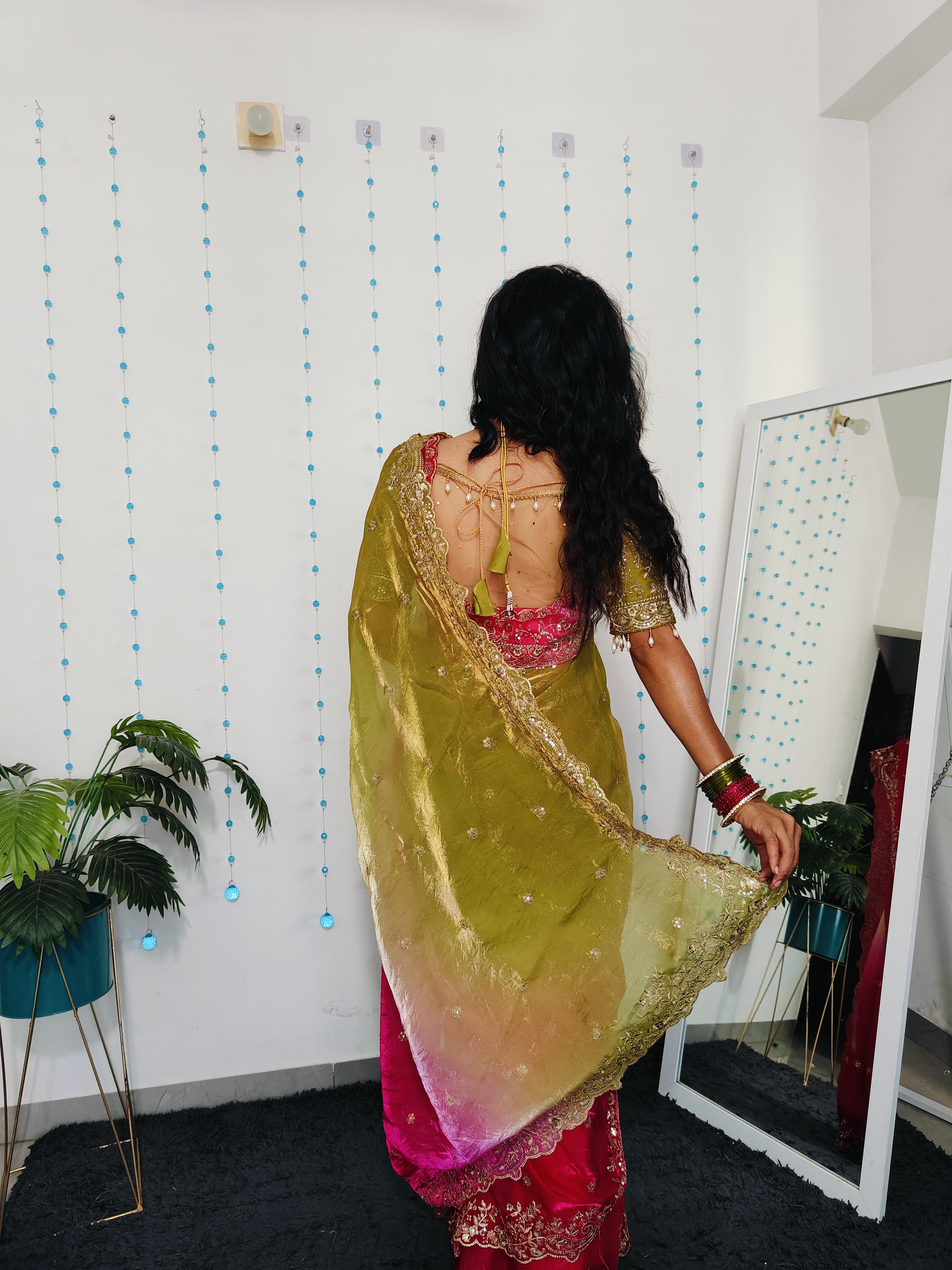 Wedding Fendy Sartin 2D Color Embroidery Saree