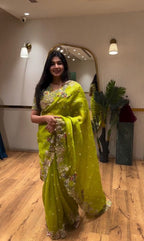 PARTY WEAR ZIMMY CHU SAREE❤️