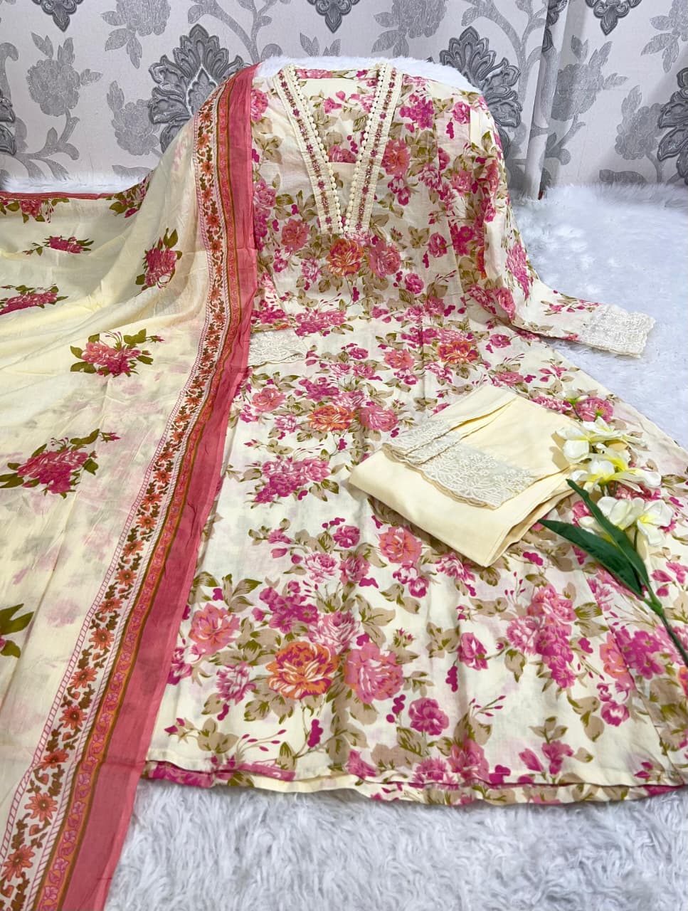 Anarkali Kurti With beautiful Floral print
