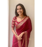 VISCOSE WEAVING PATTERN SAREE