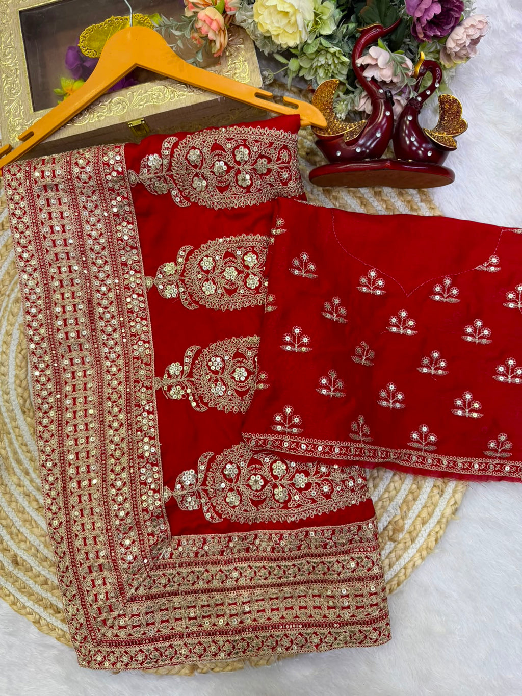 PREMIUM DESIGNER DURGA POOJA  WEDDING SAREE