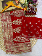 PREMIUM DESIGNER DURGA POOJA  WEDDING SAREE