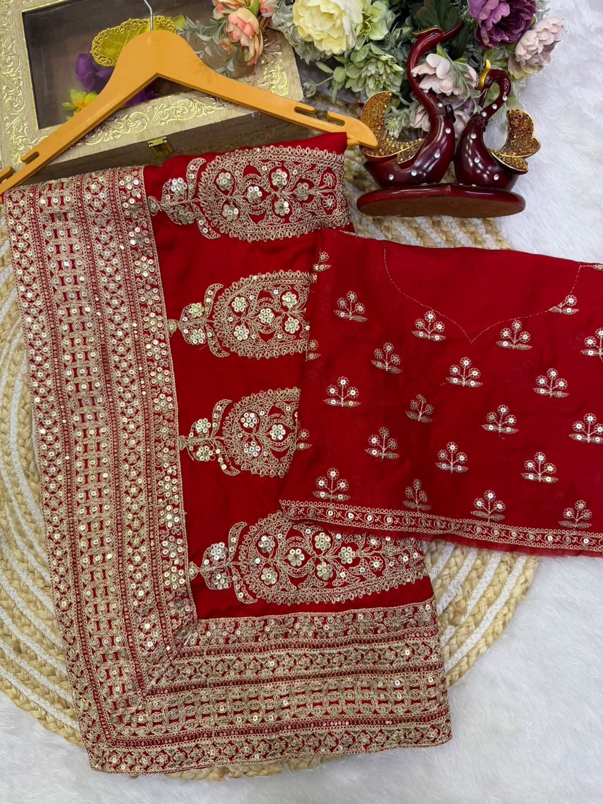 PREMIUM DESIGNER DURGA POOJA  WEDDING SAREE