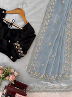 Fendy Silk Sky Wedding Saree