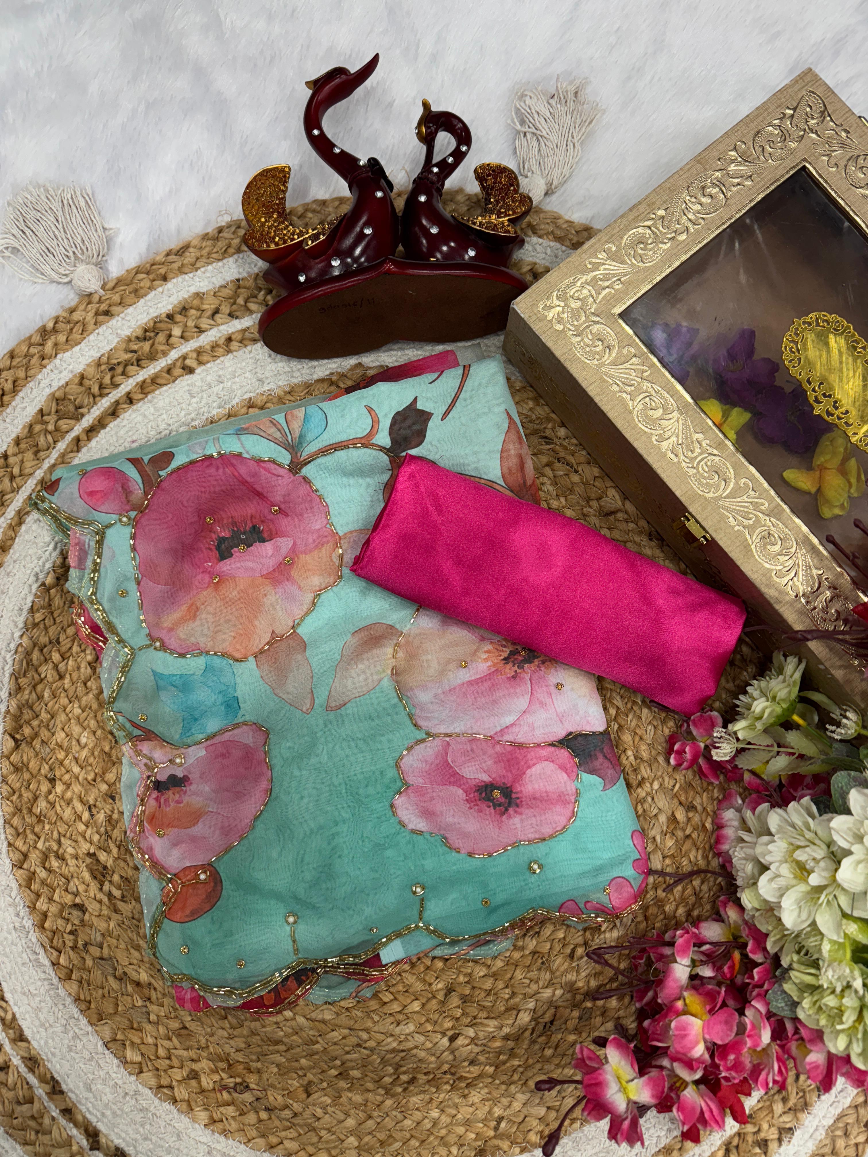 FLORAL HANDIWORK SAREE