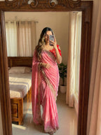 A very soft nd elegant fendy sartin fabric saree