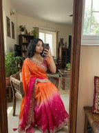 Wedding Fendy Sartin 2D Color Embroidery Saree