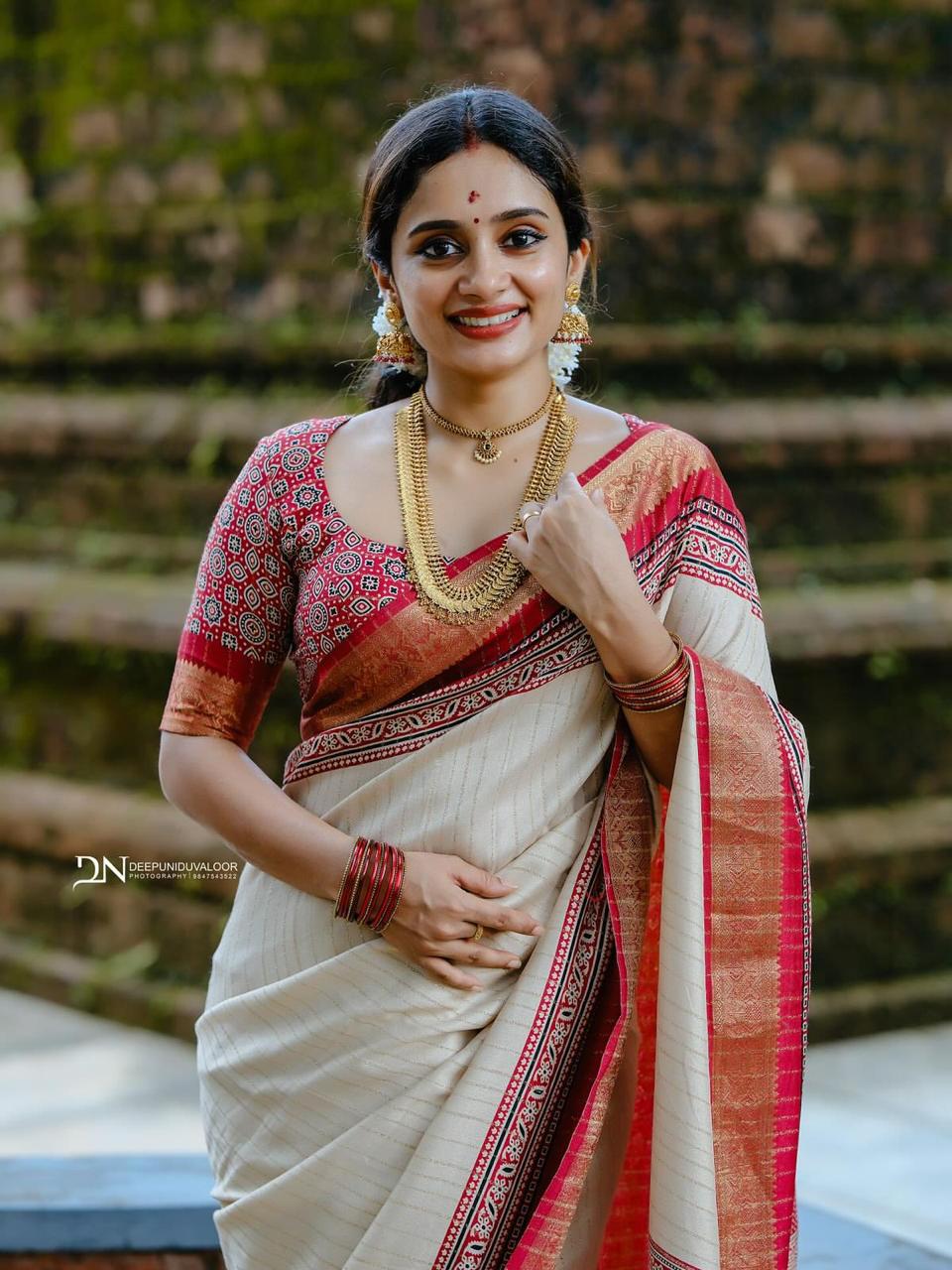 Tranding Rust Orange Colour Saree