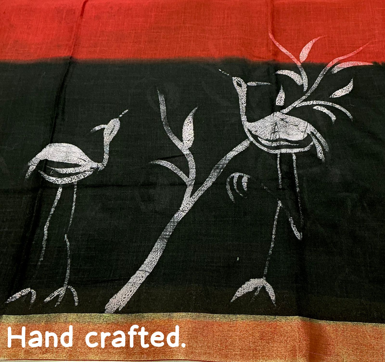 New Beautiful Handcrafted Pure Linen Saree
