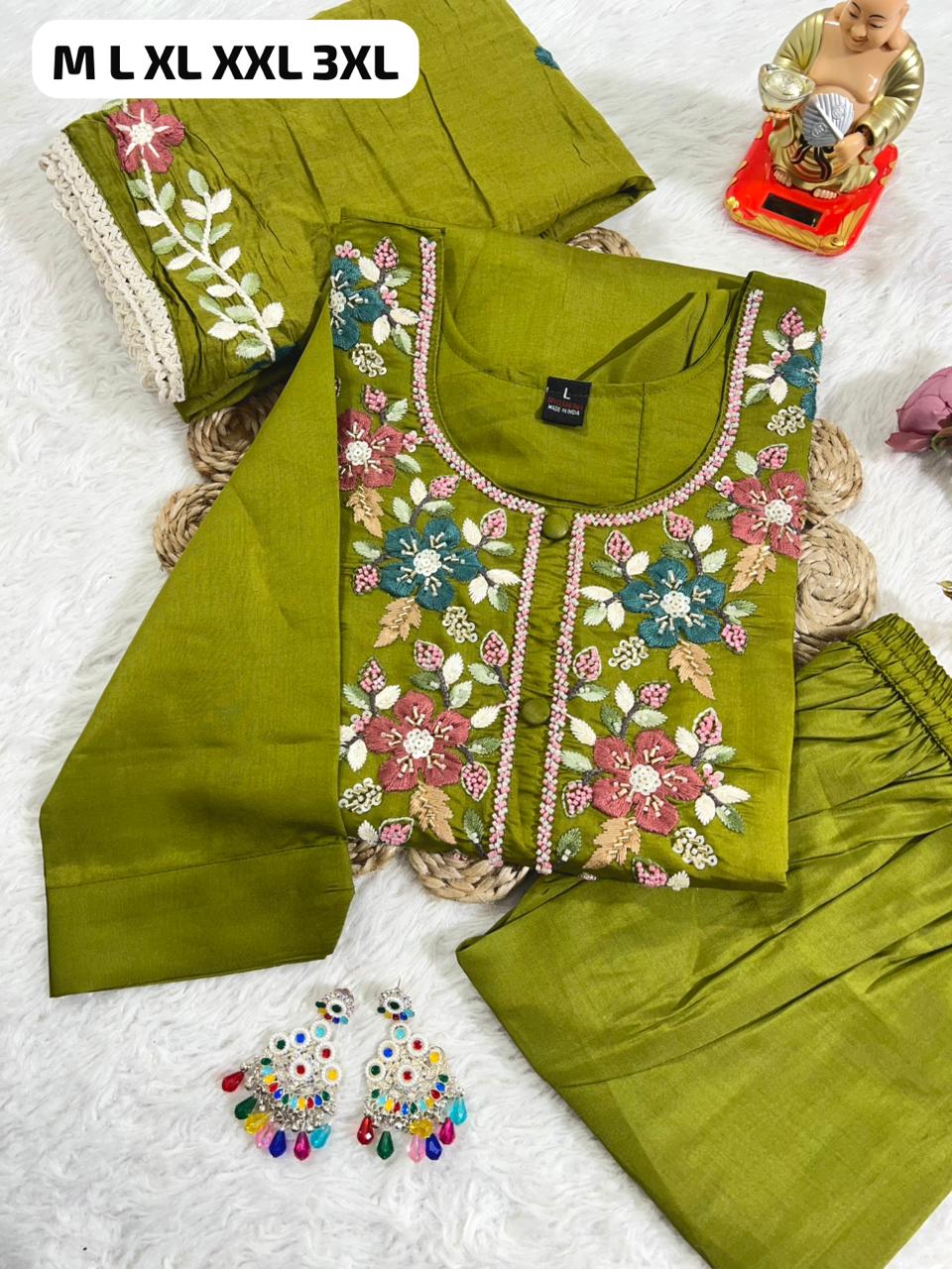 Premium Roman Silk Kurti Pent