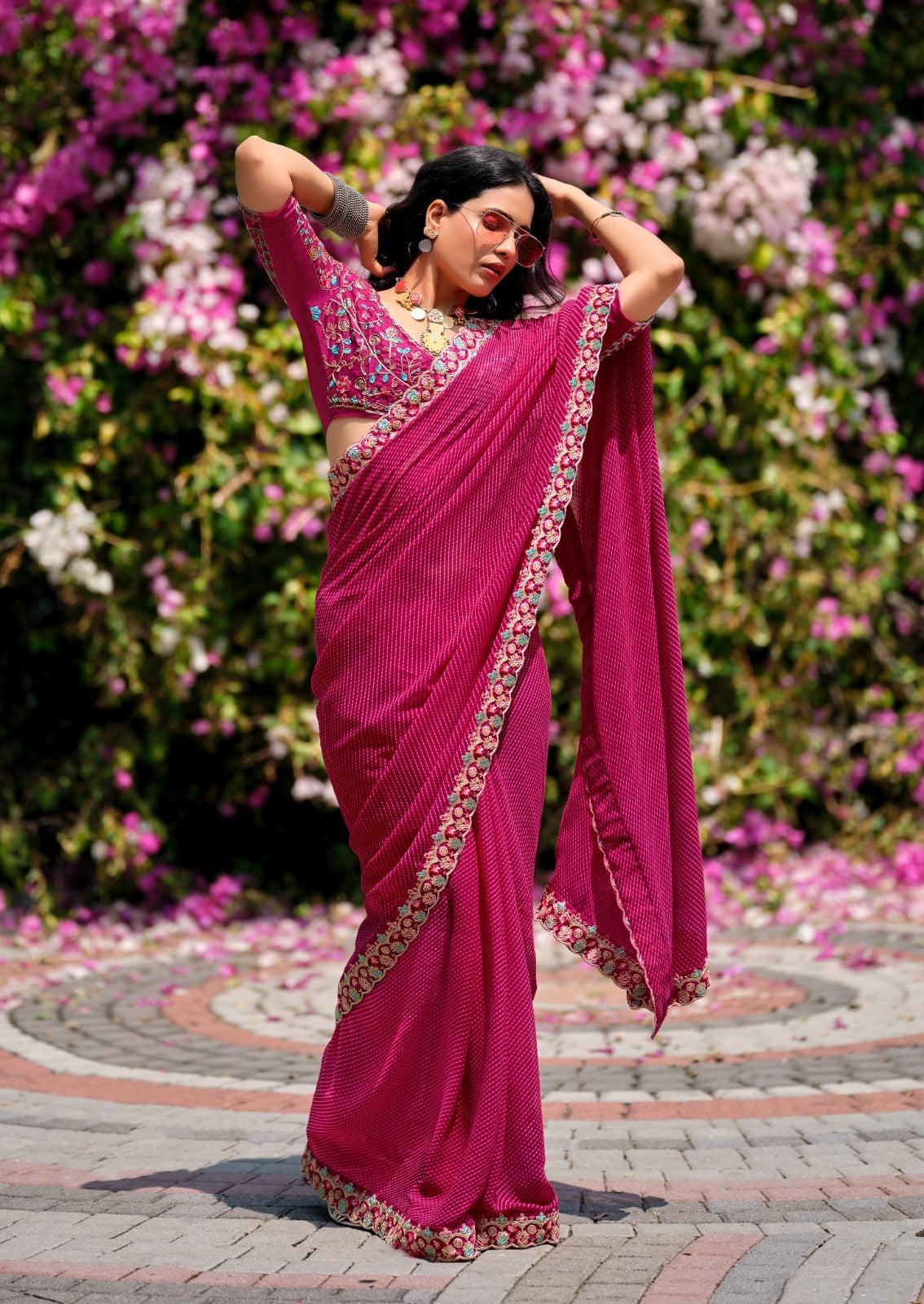 Rajasthani Georgette Laheriya Print Saree
