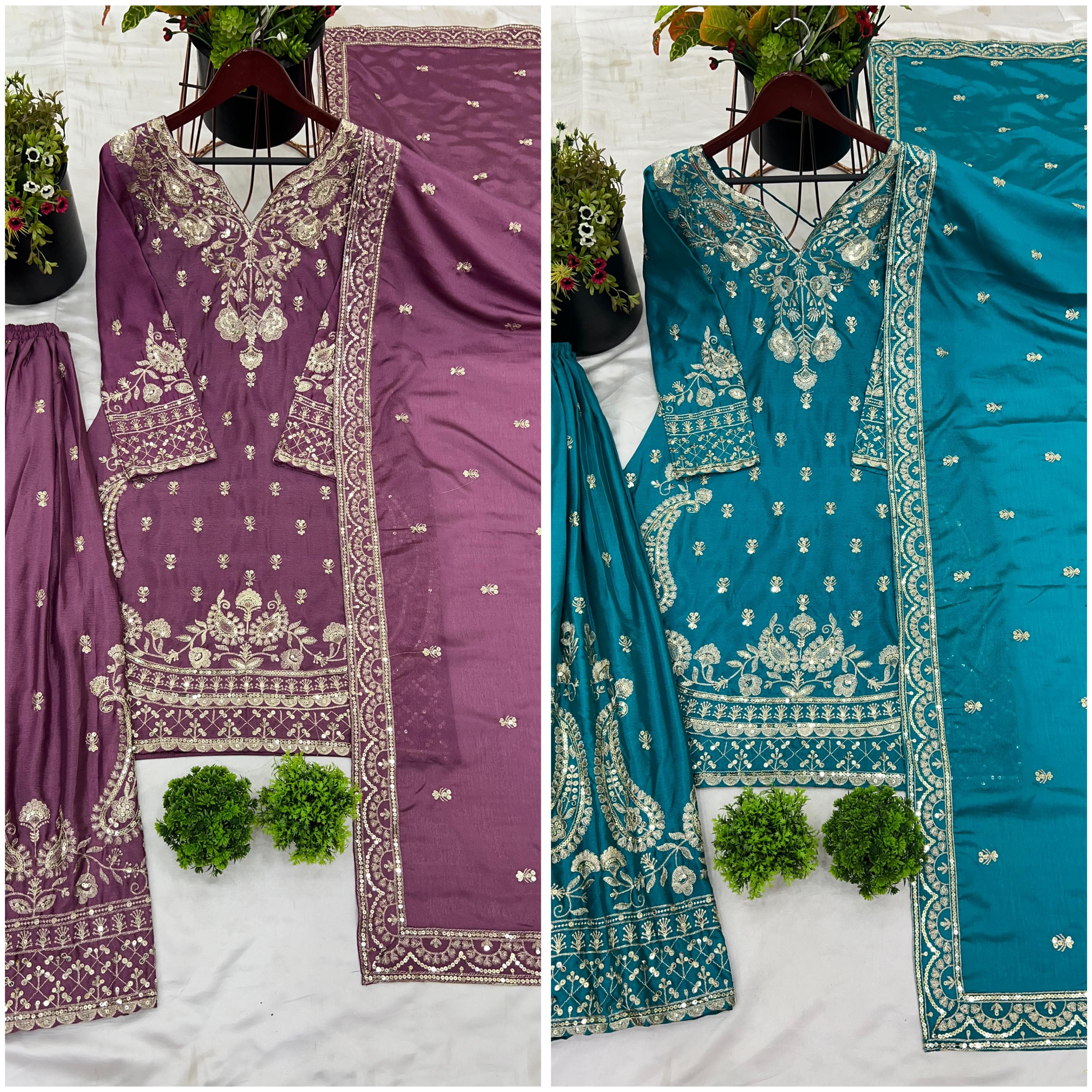 Party Wear Look Top-Plazzo And Dupatta