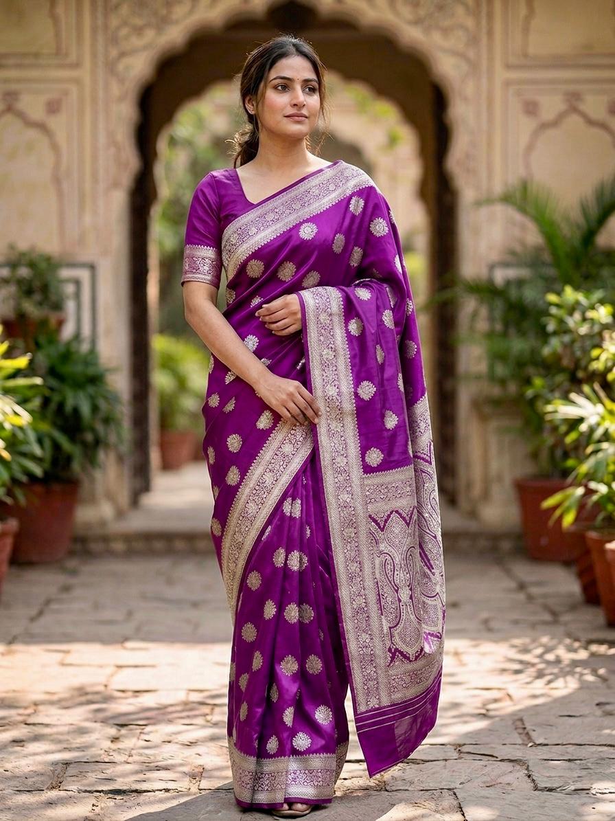 soft banarasi mashru satin silk saree