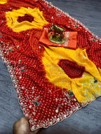 Beautifully crafted Traditional Georgette Saree