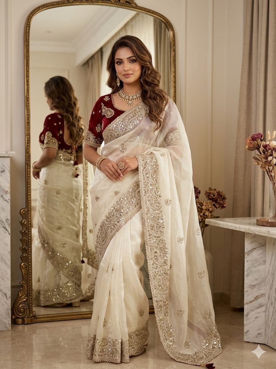 Very soft nd Elegant Rich look Fendy Sartin saree
