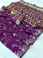 Super Soft Golden Cherod silk Fabric Sarees