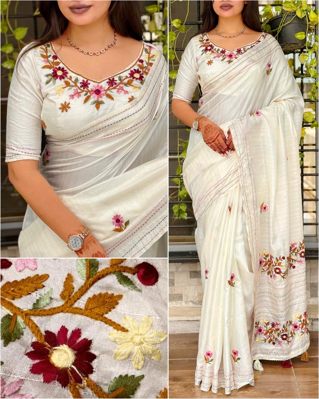 Mishti Doi Tusser Cotton Saree