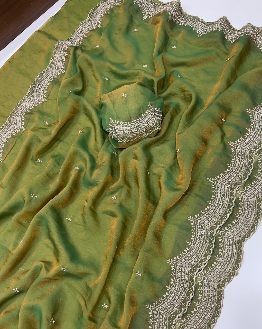 Multi Emrodairy Work Saree