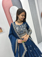 Heavy Embroidery Thread & Sequence Work Lahenga