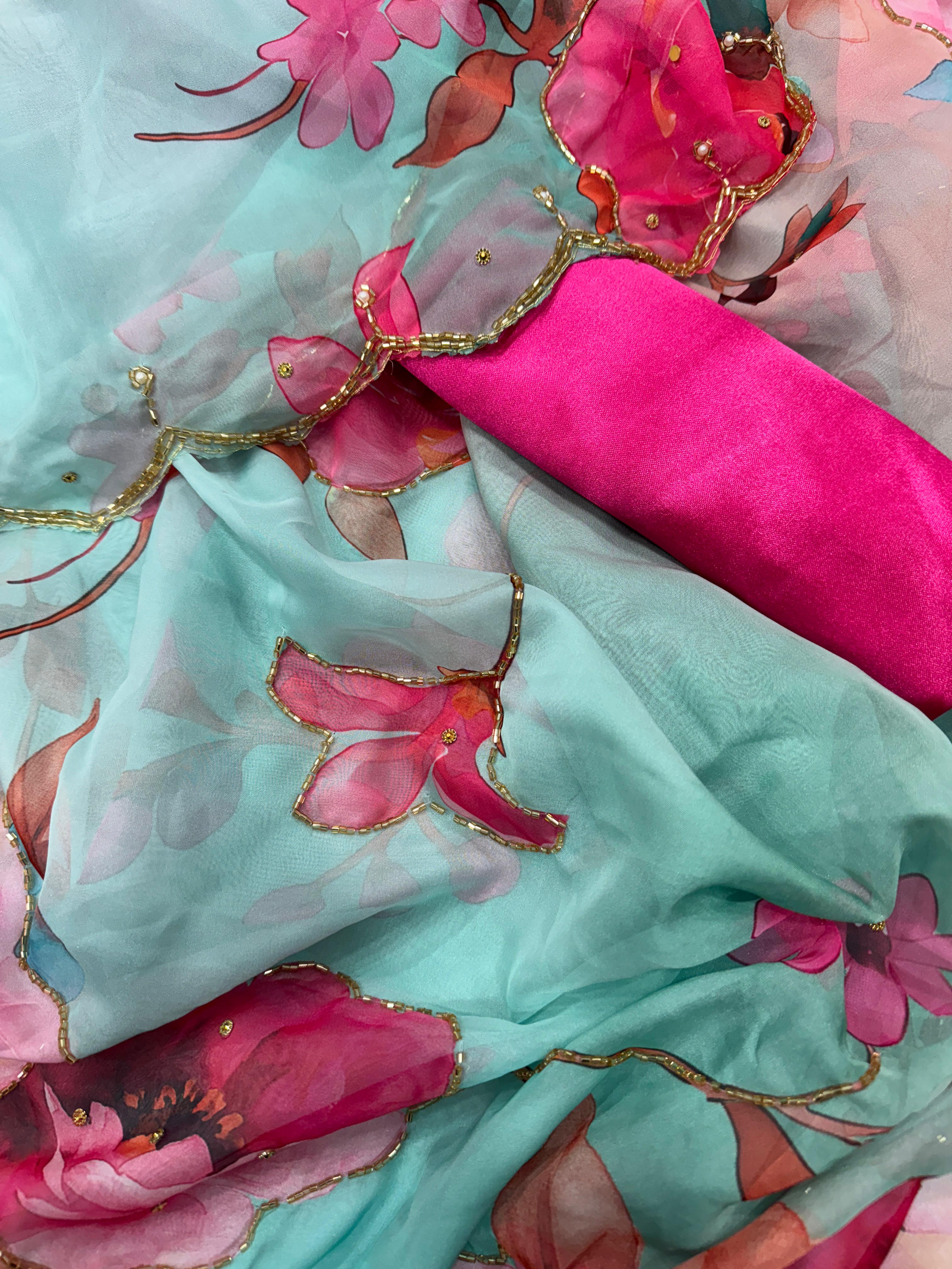 FLORAL HANDIWORK SAREE