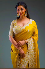 NEWLY MUSTARD YELLOW SAREE