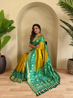 Dual tone silk sarees with all over zari weaves