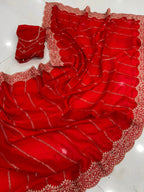Space Sattin Muti Sequence Emrodairy Work Saree