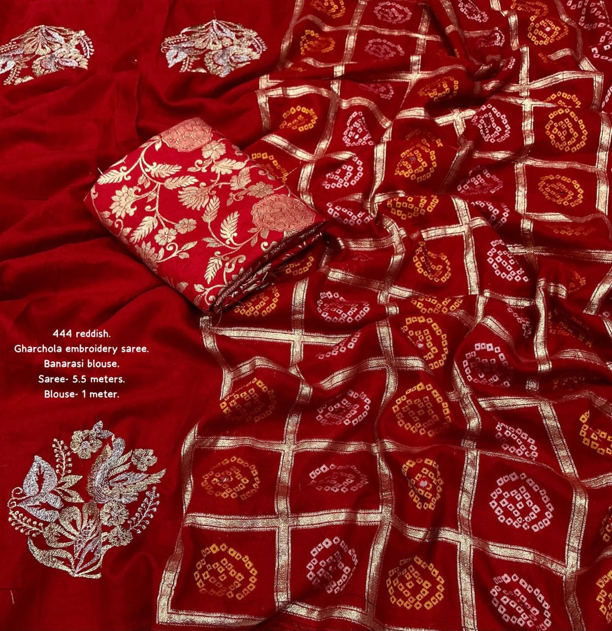 New pure chanderi gharchola emboridary saree