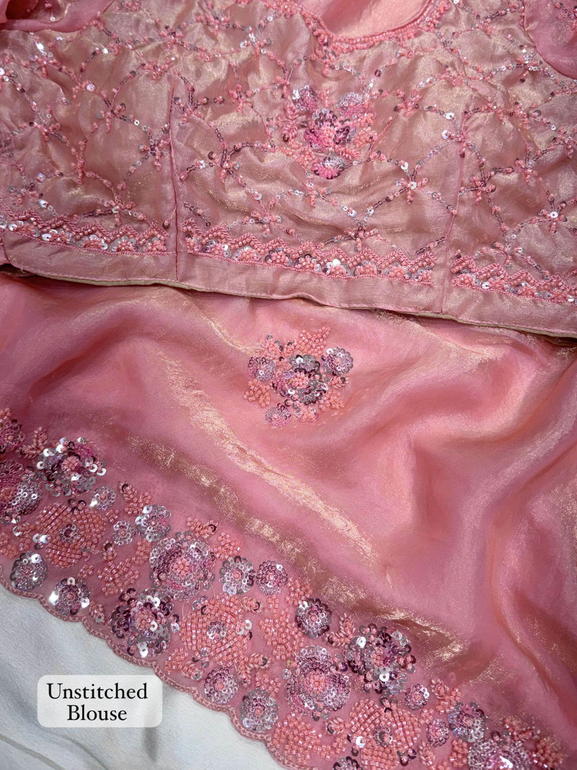 Barbie Doll Fandy Pink Saree