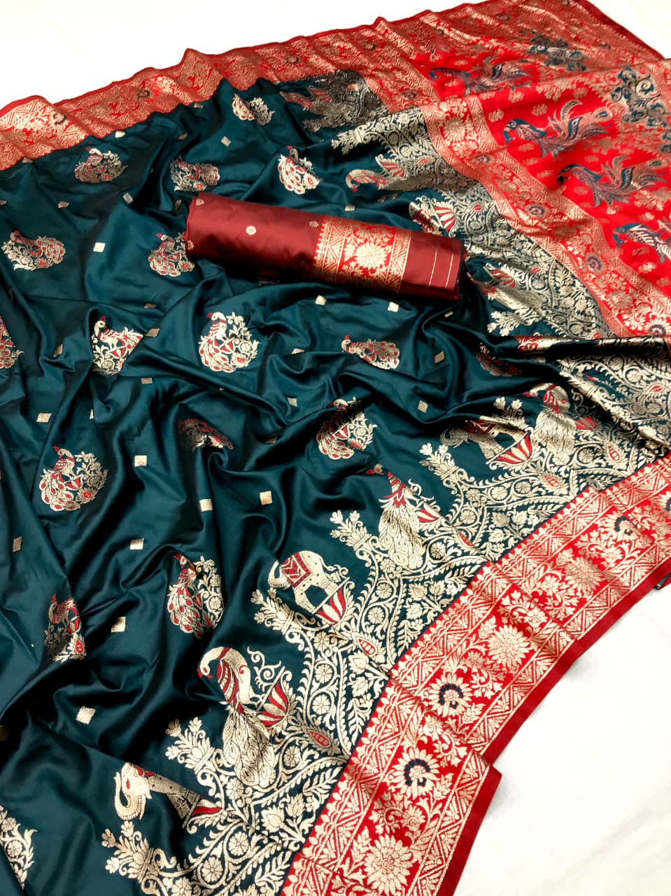 Pure paithani type Banarasi silk saree