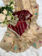 very soft nd elegant fendy sartin fabric saree