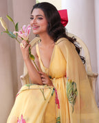 Floral Printed Tebby Silk saree